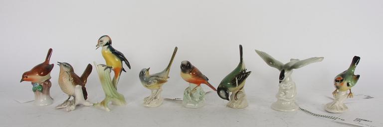 FIGURINER, 8 st, porslin, Herend och Tyskland samt Wien.