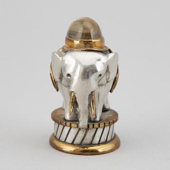 ESTRID ERICSON, a pewter and brass seal stamp, Svenskt Tenn, 1940-50s.
