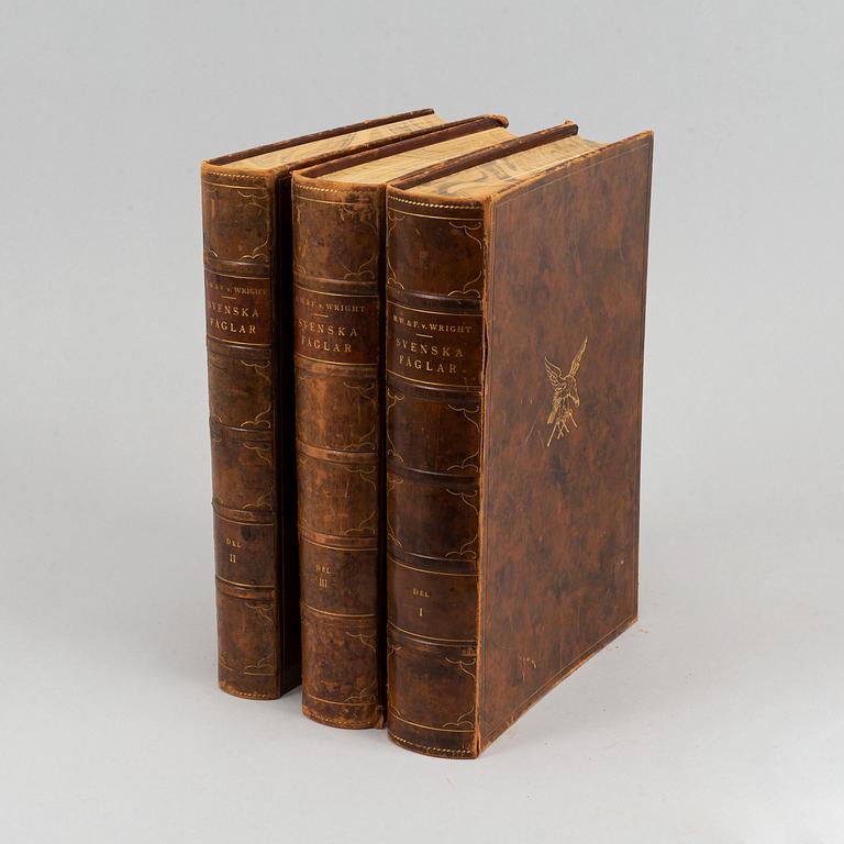 The von Wright brothers, three volumes "Svenska Fåglar", Börtzells tryckeri AB, Stockholm, 1927-1929.