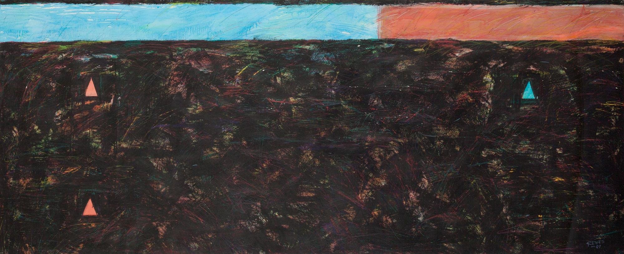 Jukka Remes, acrylic and mixed media on paper, signed and dated-89.