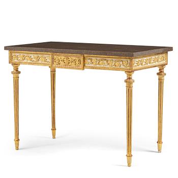 43. A late Gustavian giltwood conosle table by P. Ljung (1743-1819).