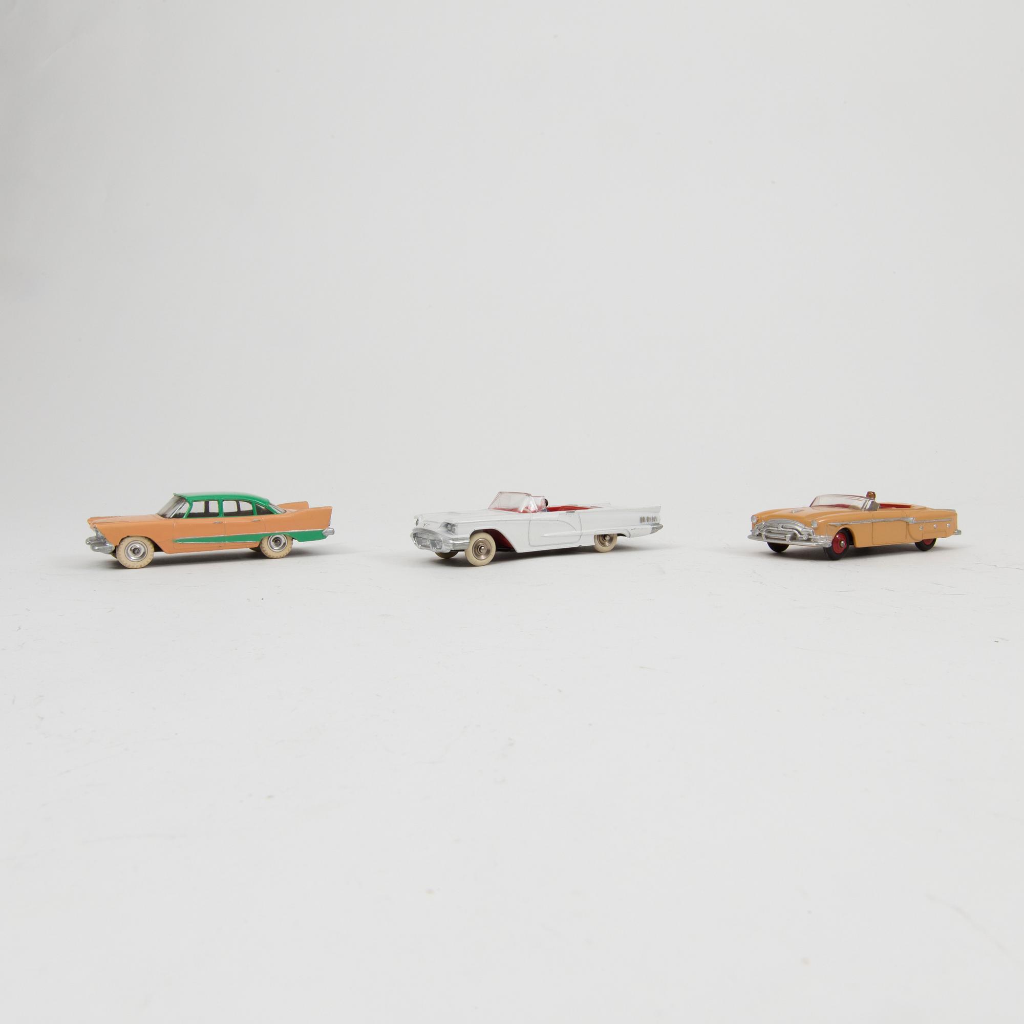Ten Dinky toys cars England and France 1950/60s.