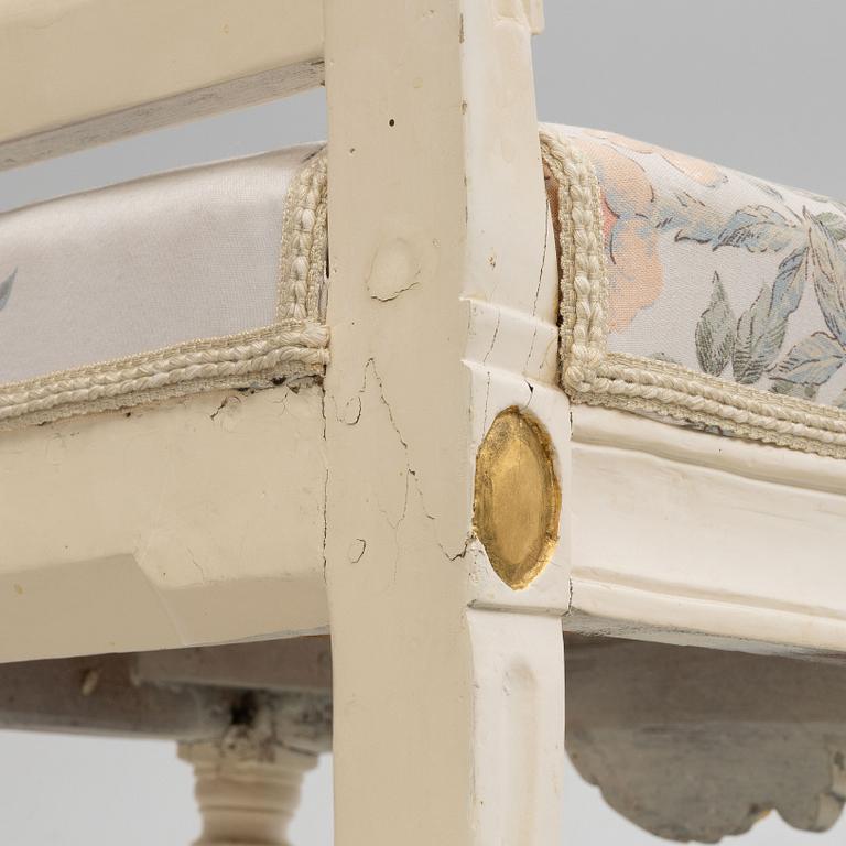 Two Gustavian chairs, end of the 18th century.