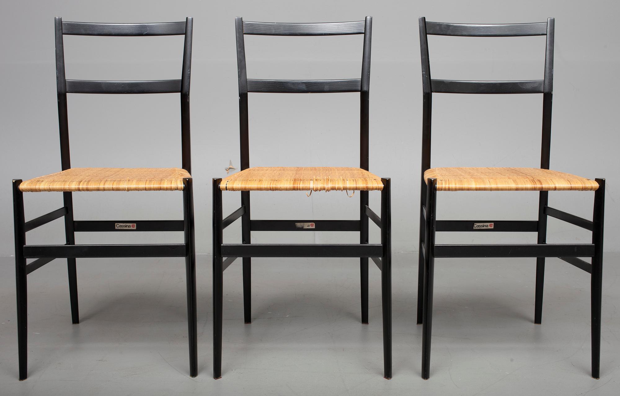 STOLAR, 6 st, "Superleggera" Gio Ponti, Cassina, Italien.