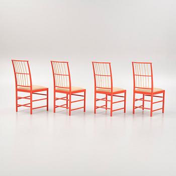 Josef Frank, a set of four model '2025' chairs, Firma Svenskt Tenn, post 1985.