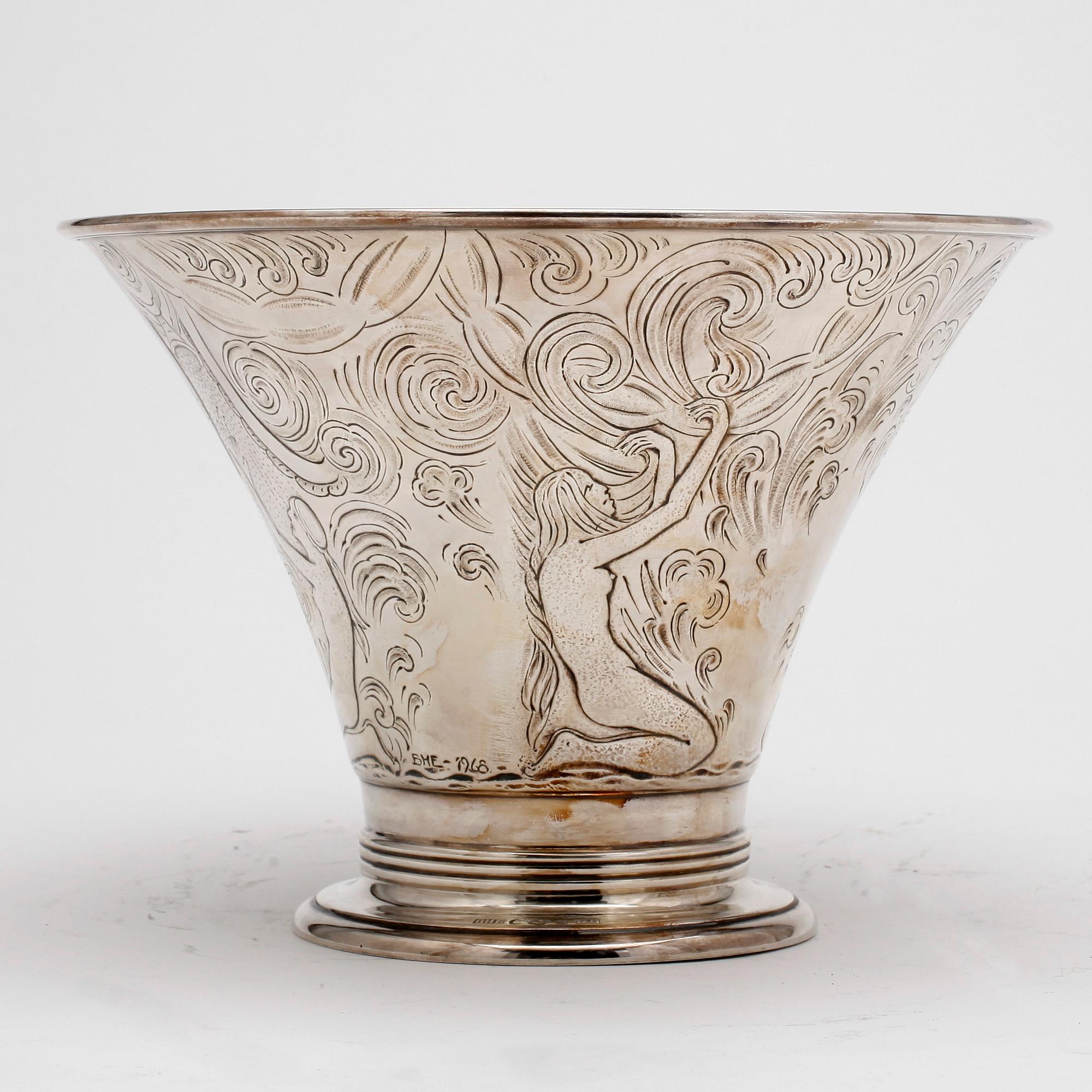 SKÅL, silver, Edlunds silvervarufabrik, daterad 1968. Vikt ca 557g.