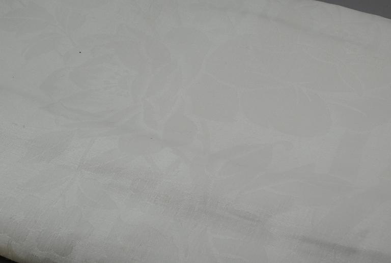 DUK OCH SERVIETTER, 13 delar, linnedamast, duk ca 350 x 200 cm.
