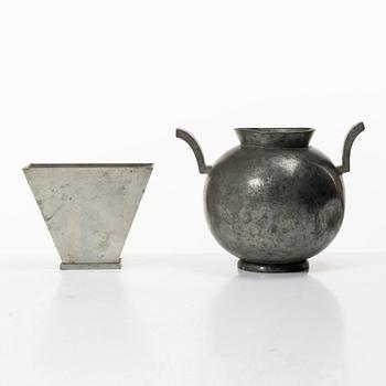 Pewter, 6 pieces, GAB and Ystad, including 1935.