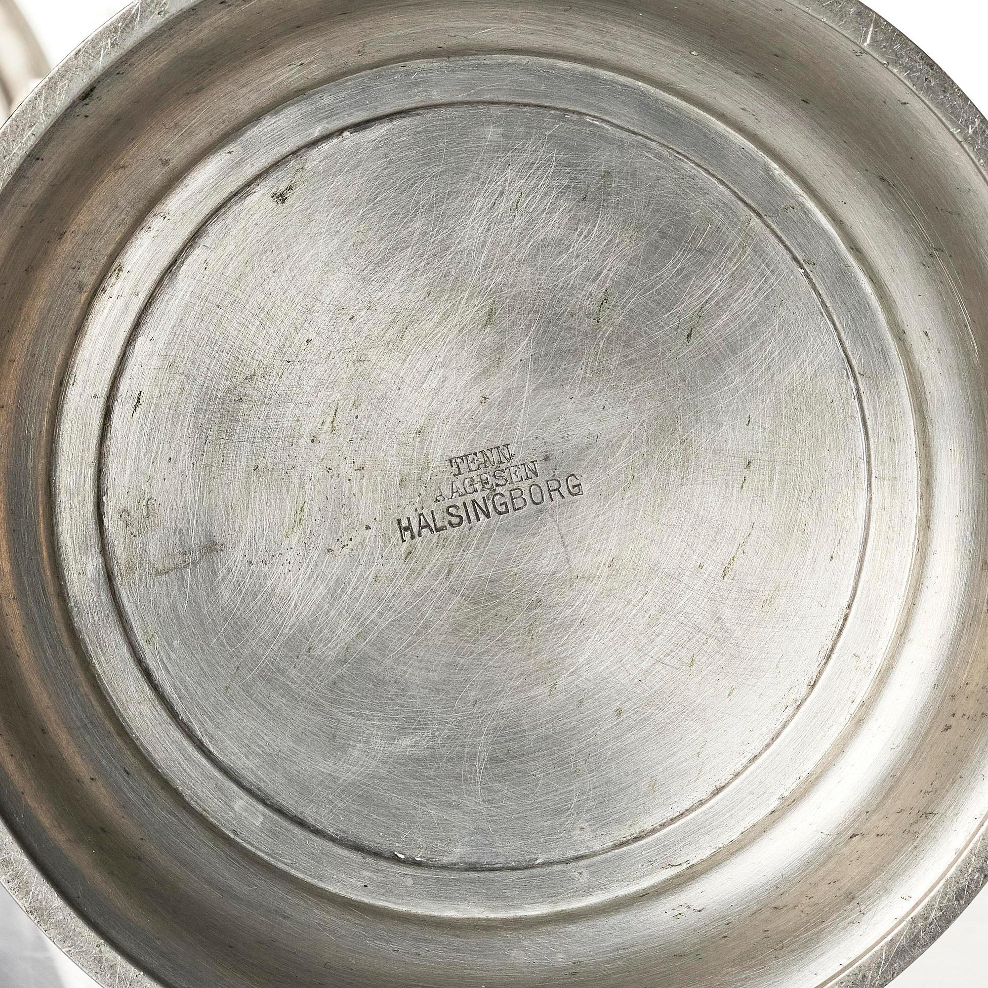 Astrid Aagesen, a lidded pewter jar, Helsingborg, Sweden, 1930s.