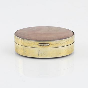 A Swedish Silver-Gilt and Agate Snuff Box, mark of Carl Herdin, Falun 1842.