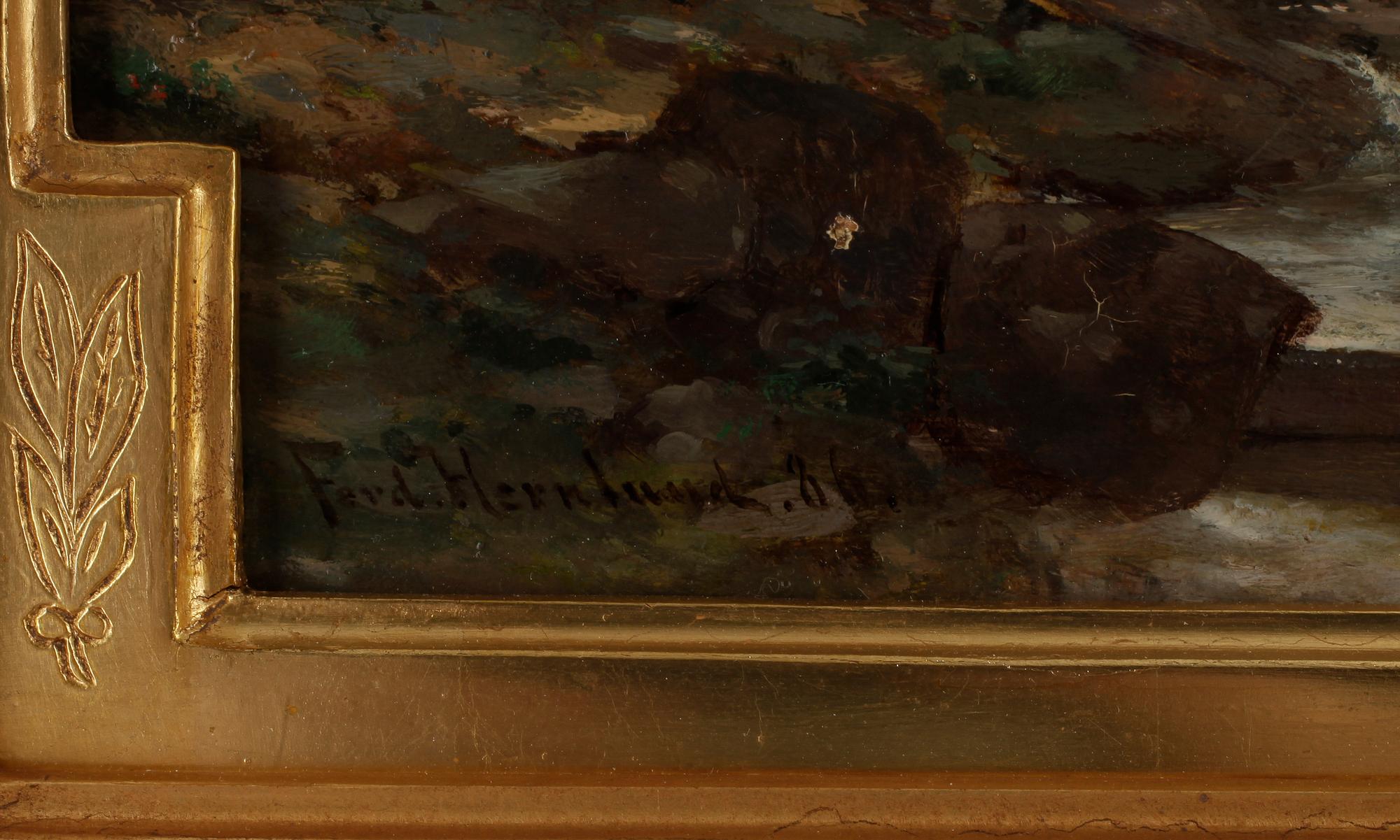 CARL FERDINAND HERNLUND, olja på pannå, signerad.