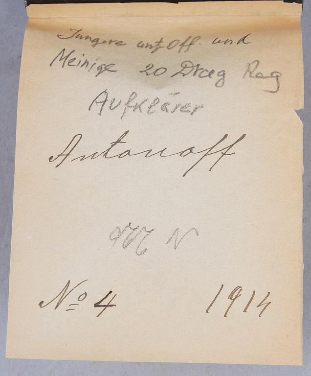 GLASNEGATIV MED FOTOKLICHÉER, 2 st samt TRYCK, Ryssland, 1800/1900-tal.