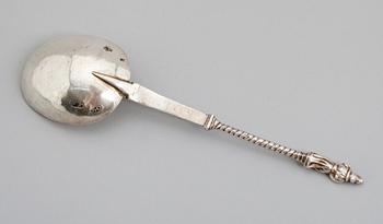 BRÄNNVINSSKED, silver, otydliga stämplar. Vikt ca 54 gram.