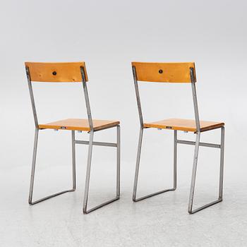 Six 'Chair 10', mid-20th century. Grythyttan's steel furniture. First half of the 20th century.