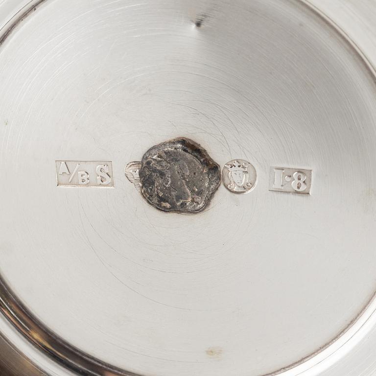 Five Swedish Silver Beakers, 1897-1955.