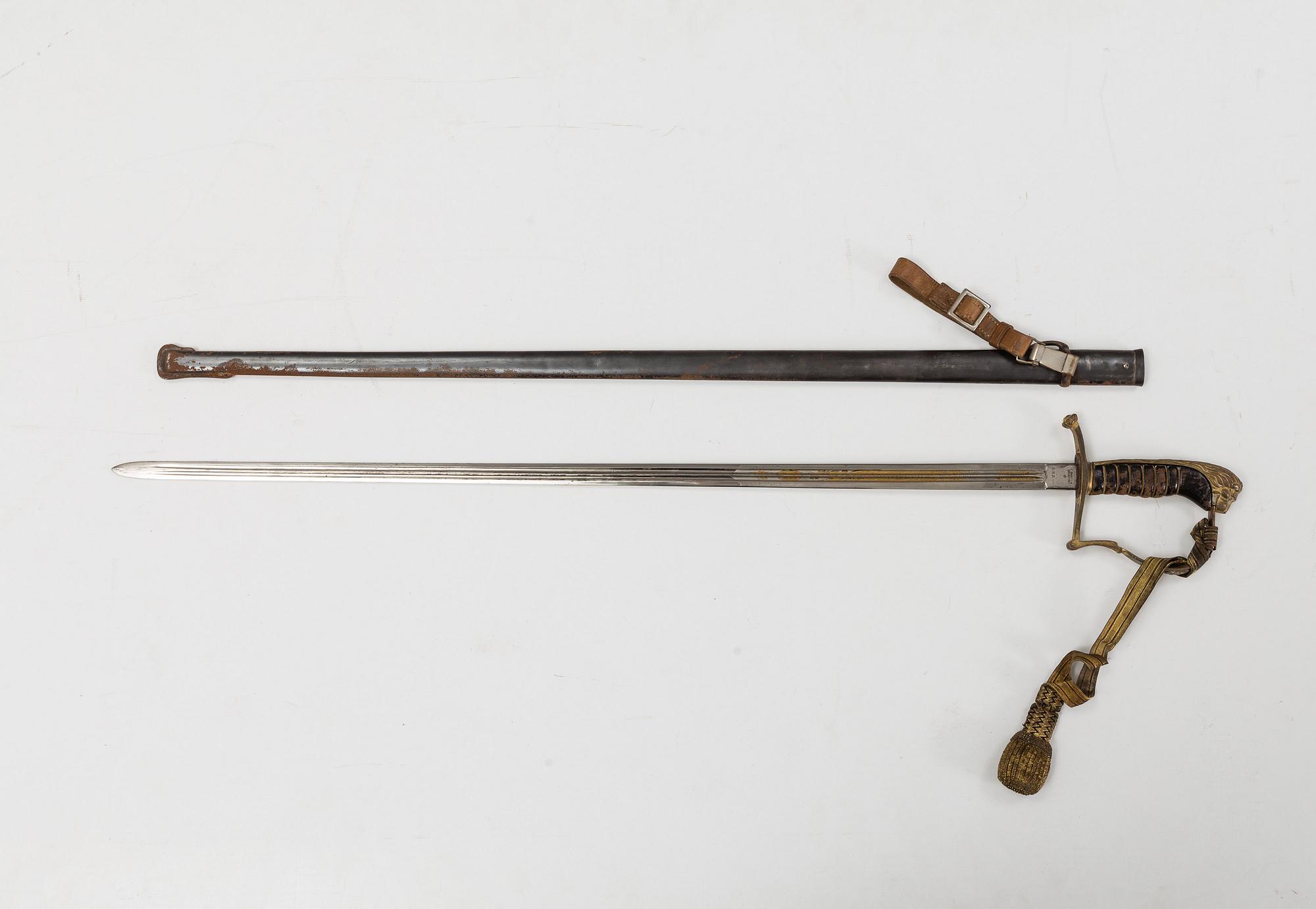 A Swedish officer's sabre 1899 pattern with scabbard.