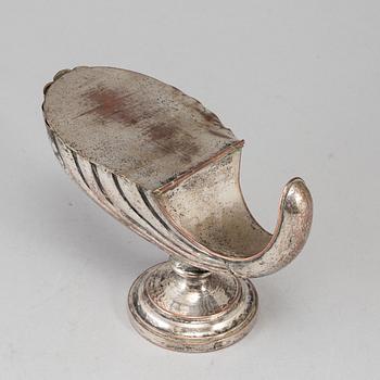 OBLATASK, försilvrad koppar, 1800-tal.