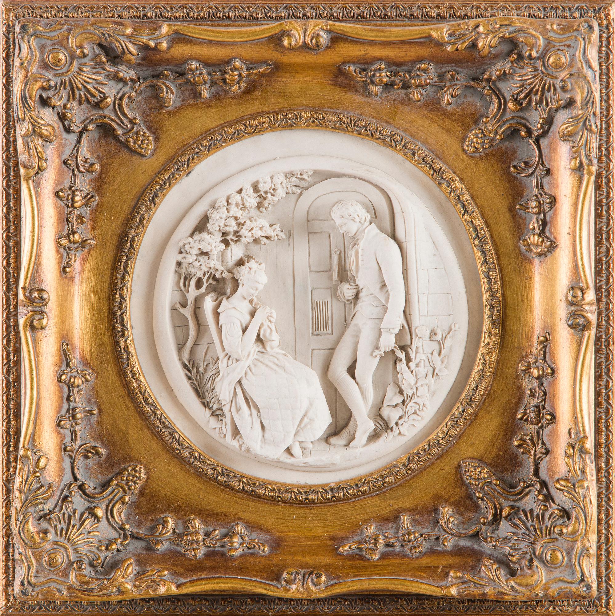 Relief, alabaster, 20th century.