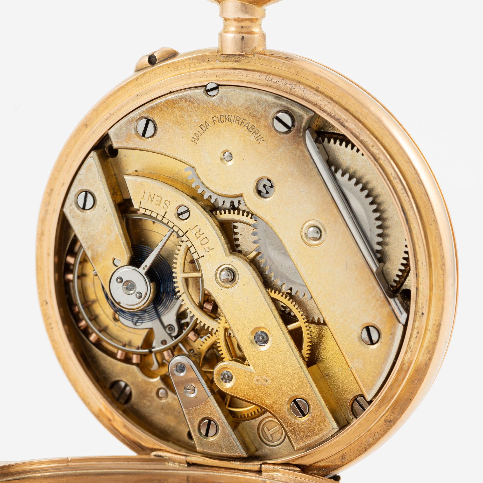 Halda, fickur, 49 mm.