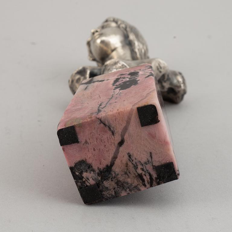 A Russian silver sculpture of Diane, marked Villanis and Bolin, St. Petersburg 1908-1917.