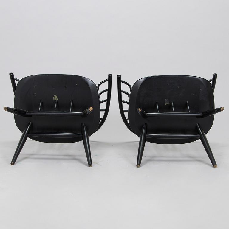 Ilmari Tapiovaara, a pair of 1960s 'Crinolette' chairs, Asko, Finland.