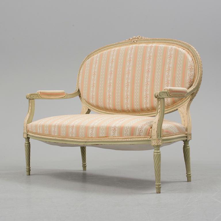 SALONGSGRUPP, 7 delar, gustaviansk stil, 1900-talets början.