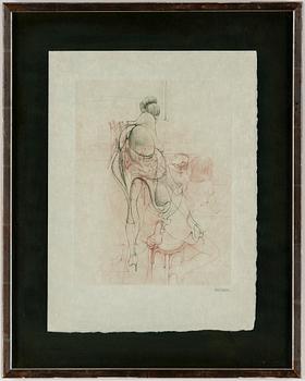 HANS BELLMER, 2 etchings with colour, on Japon paper, 1968