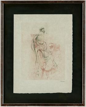 HANS BELLMER, 2 etchings with colour, on Japon paper, 1968, signed in pencil.