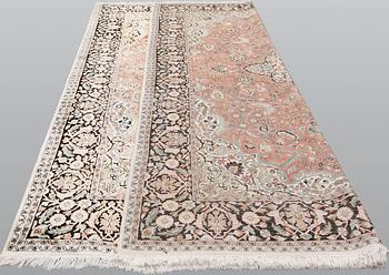 A silke Kashmir carpet, ca 332 x 241 cm.