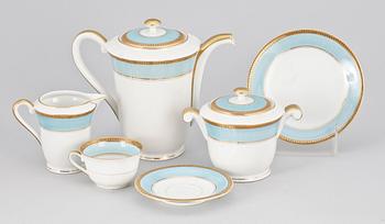 KAFFESERVIS, 27 delar, porslin, empirestil, märka P N France. 1900-talets början.