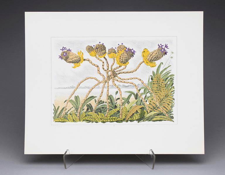 KARL AXEL PEHRSON, mapp med 10 färglitografier, "Vyer från Nirak", sign o numr 37/285. 1973.