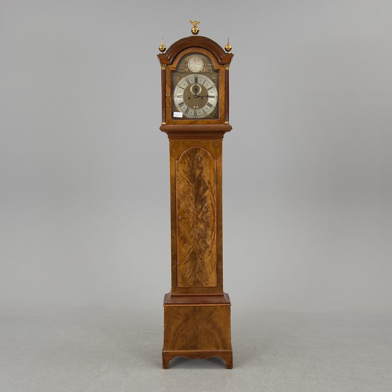 A mahogany veneered grandfather clock by John Parkes London.