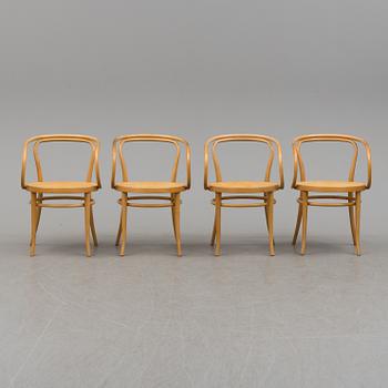 Four Thonet bent-wood armchairs, first half of the 20th Century.