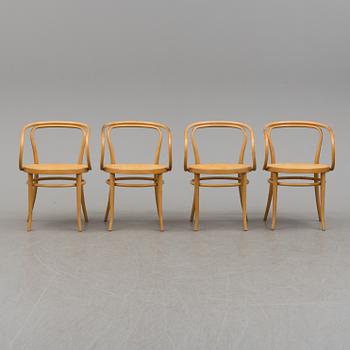 THONET, karmstolar, 4 st, 1900-talets första hälft.