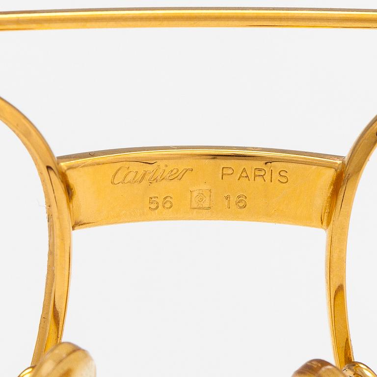must de Cartier, Santos, a pair of eyeglass frames. Marked Cartier, Paris, Made in France 135, 56, 16.