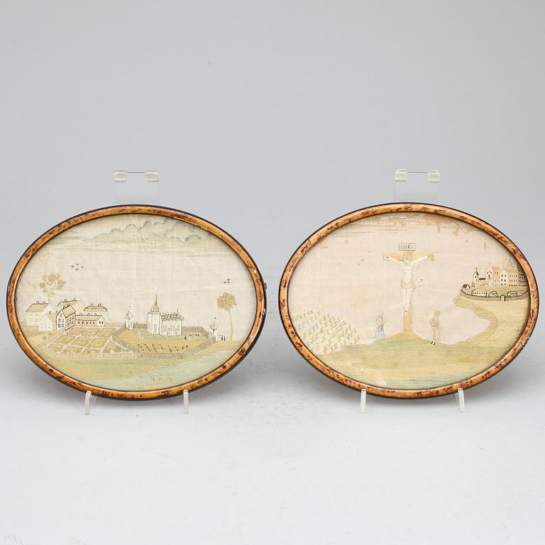 SIDENBRODERIER, 2st, 1800-talets första hälft.