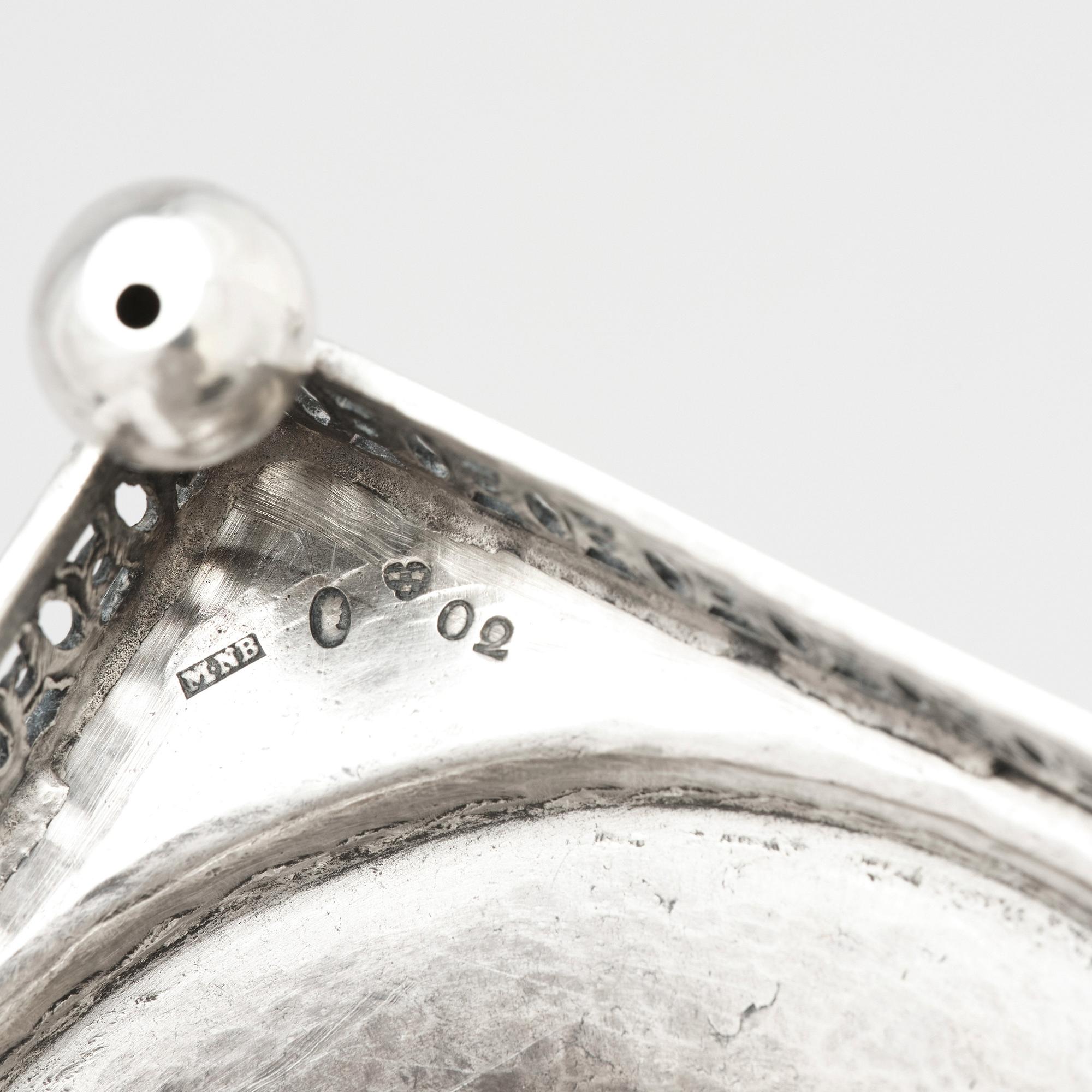 Mikael Nyberg, ljusstakar, ett par, silver, Stockholm 1796.