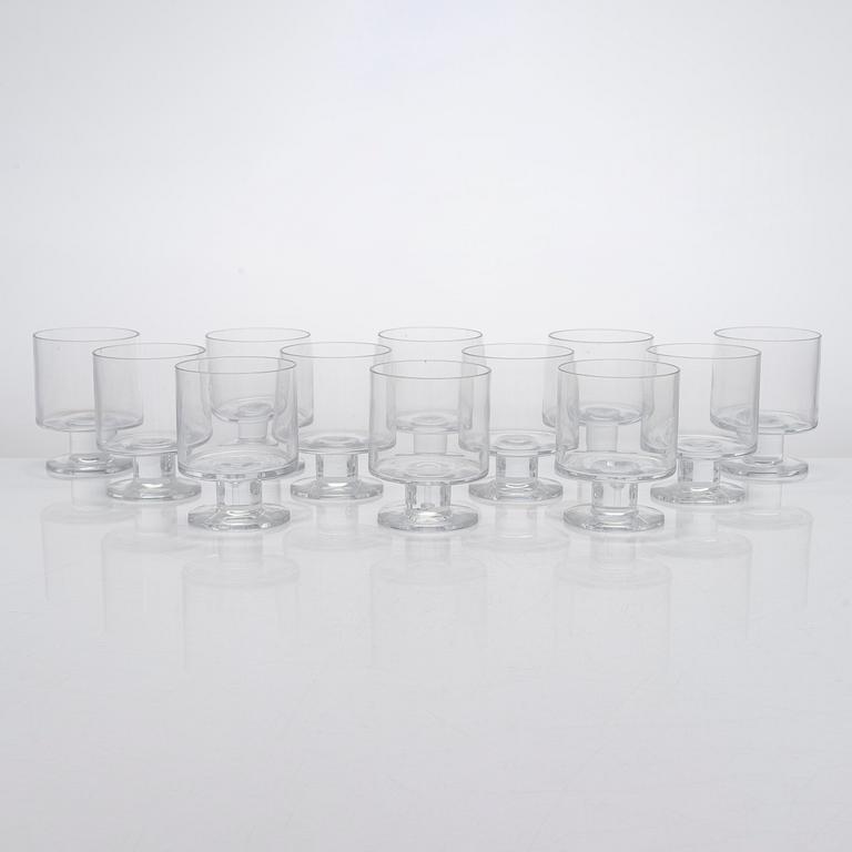 Timo Sarpaneva, juomalaseja, 12 kpl, "Triennale", Iittala. Valmistettu 1996 - 1997.