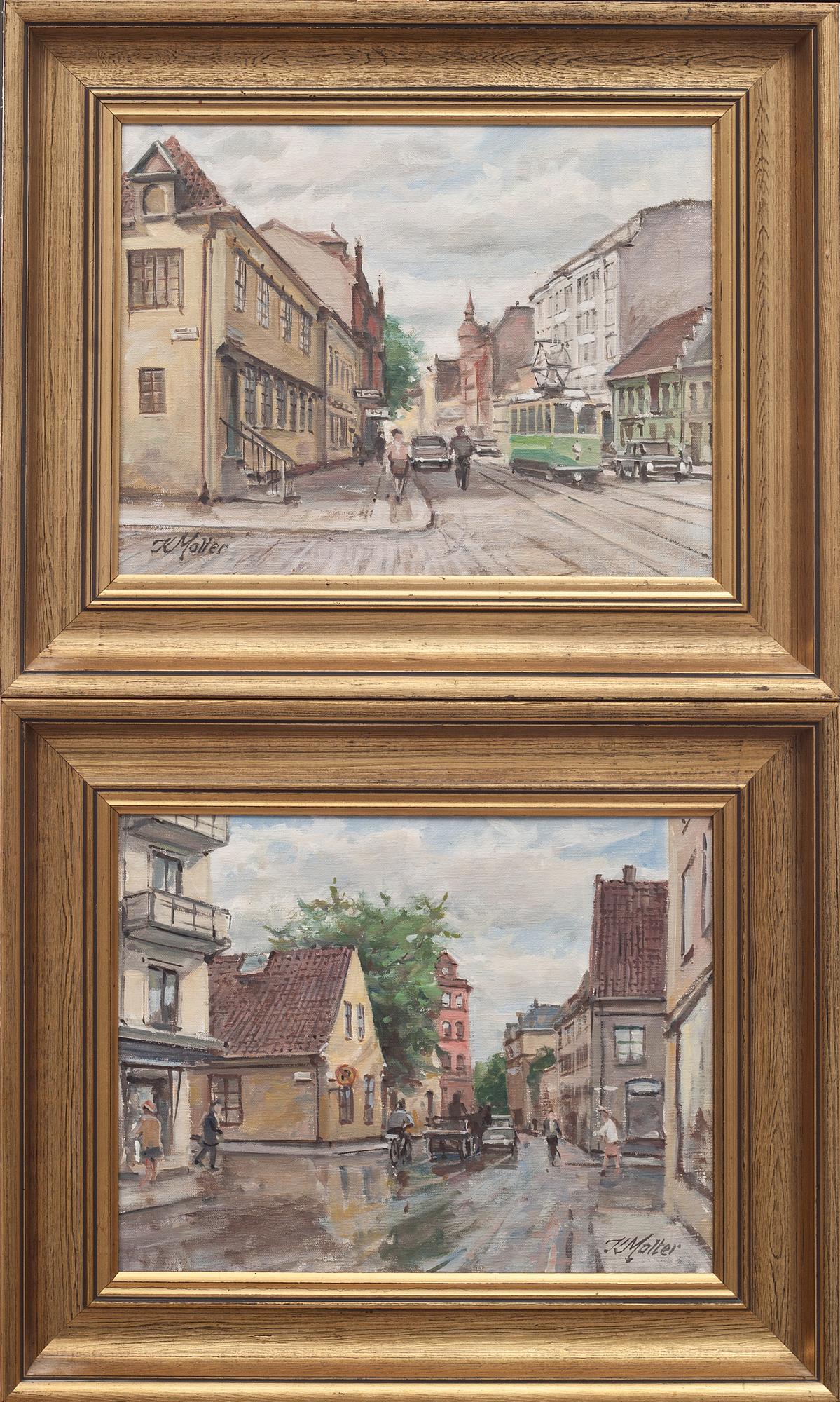 KAJ MOLTER, 2 st. Olja på duk. Signerad.