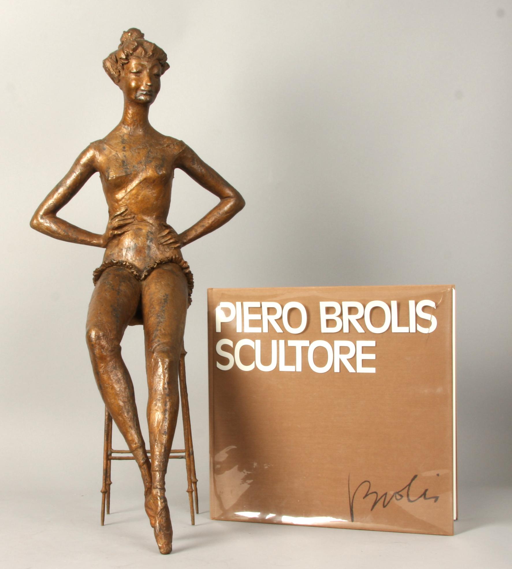 PIERO BROLIS, skulptur, brons, sign, 1962.