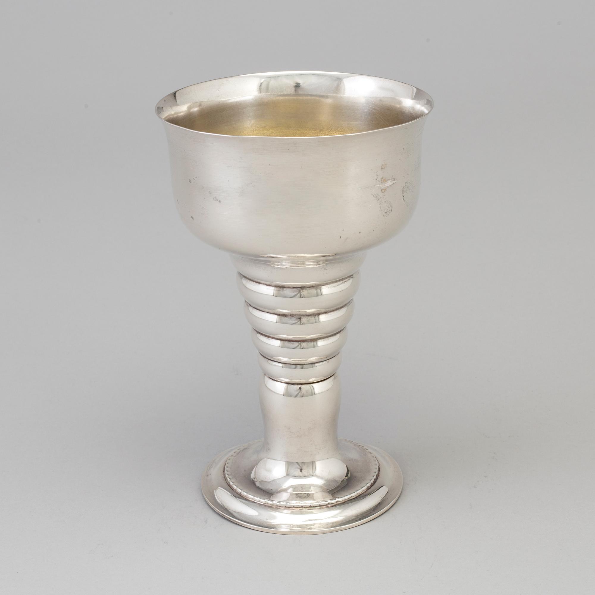 A Danish Art Nouveu sterling silver vase maker's mark A Michelsen, Copenhagen, 1912.