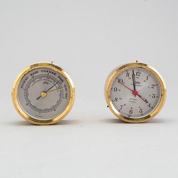 A Schatz Barometer and maritime clock, West Germany, second half of the 20th century.