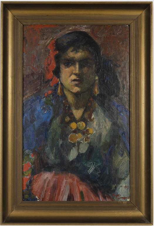 Birger Ljungquist, oil on canvas/papaer-panel, signed and dated 1919.