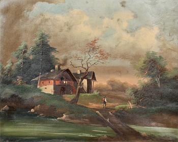 OKÄND KONSTNÄR, olja på duk, 1800-tal.