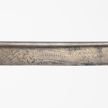 Sabre, Swedish, 1859 pattern for infantry officer, with scabbard.