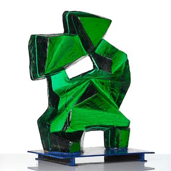 Edvin Öhrström, "Låt oss komma överens" (Let's Come to an Agreement), a cast glass sculpture, Lindshammar Glassworks, post 1955.