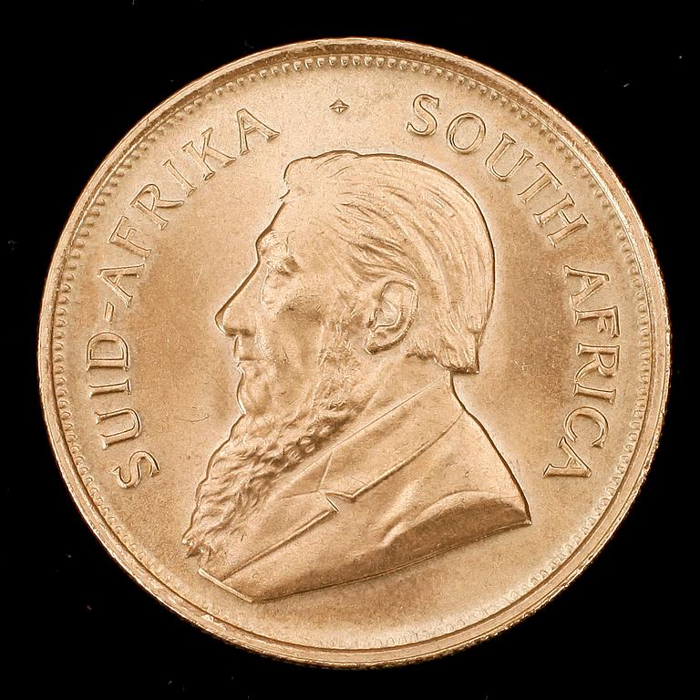 GULDMYNT, finguld, Krugerrand, Sydafrika, 1974. Vikt 34 gr.