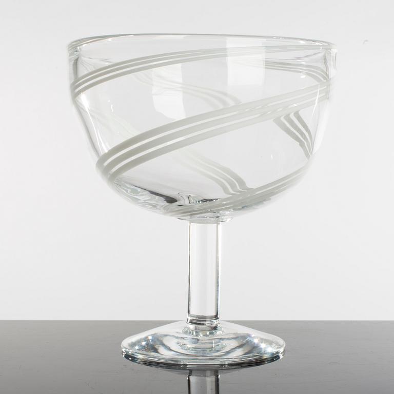 HEIKKI ORVOLA, two bowls, glass, signed, Nuutajärvi, Notsjö, Finland.