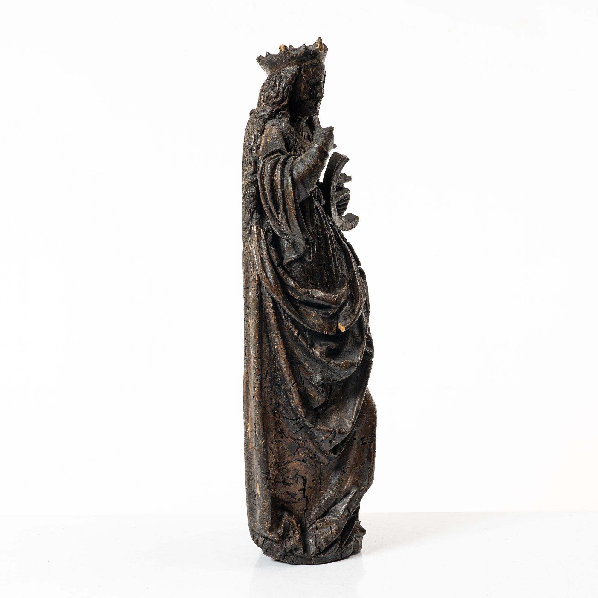 Sculpture, wood, Southern Europe, 16th/17th century. Catherine of Alexandria.