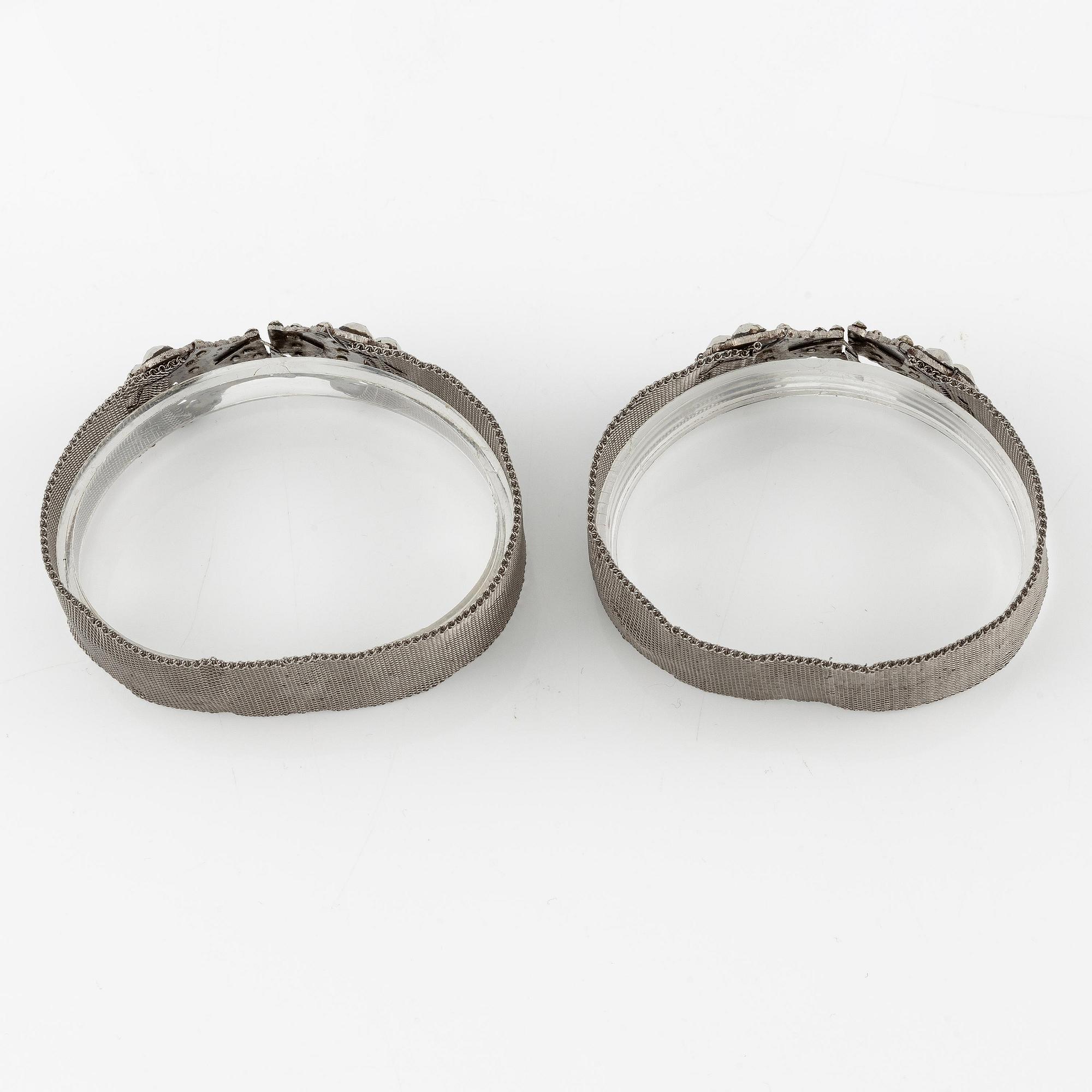 Bracelets, a pair, with steel work, first half of the 19th century.